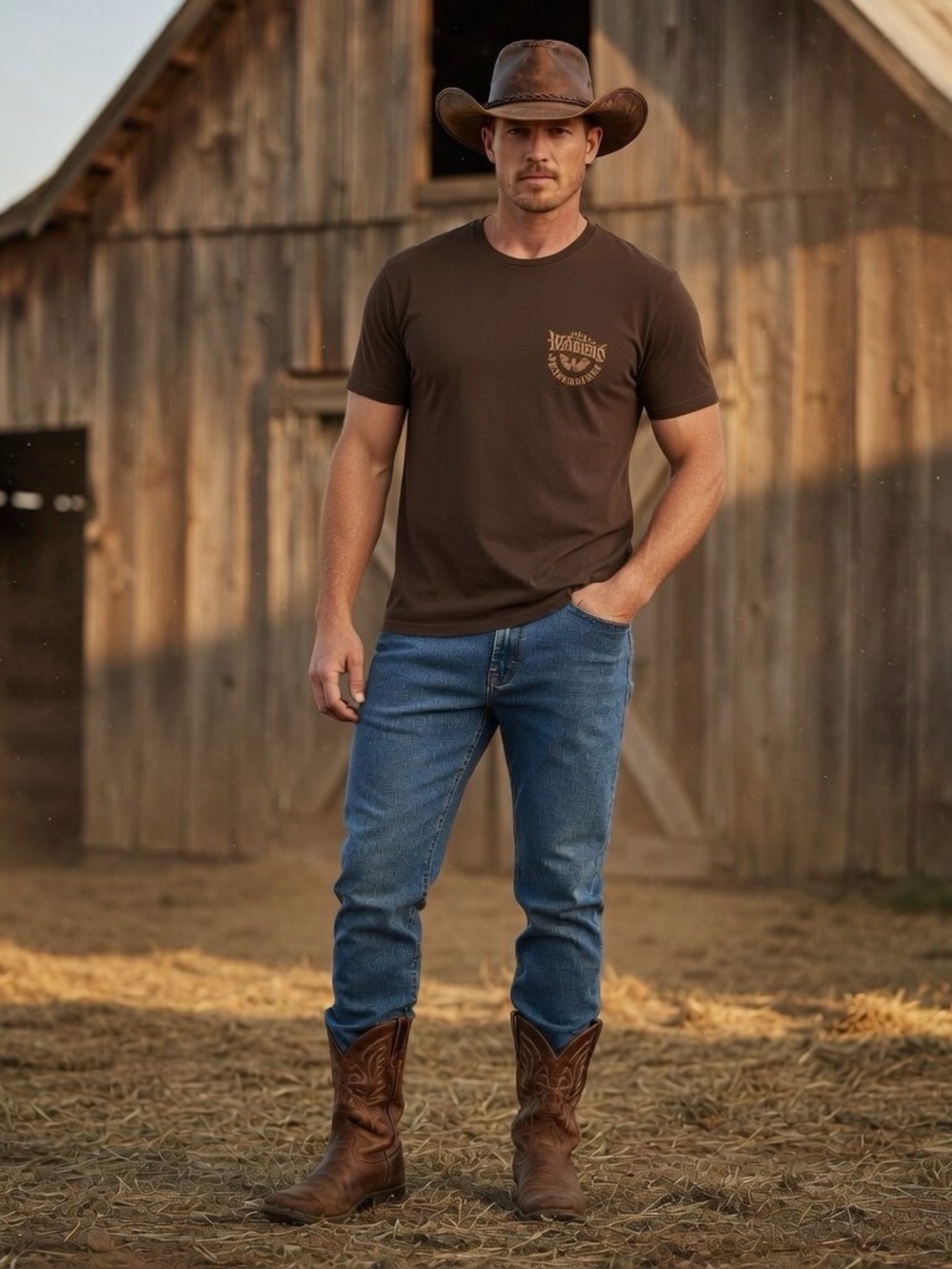 Waylon Jennings Brown Graphic Tee